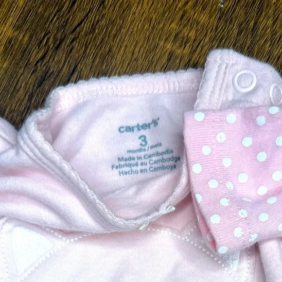 Carter's pink cat onesies bodysuits pants hat baby girl size 0-3 months bundle - Picture 4 of 8